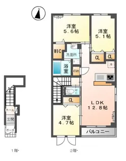 リオグランデF【201号室】の間取り