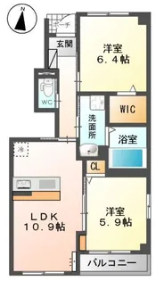 サウスサイドテラス【101号室】の間取り