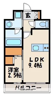ロイヤルタワー赤間中央【6階】の間取り
