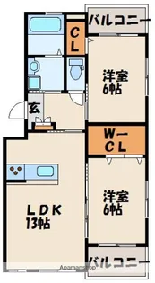 エタニティ参番館【1階】の間取り