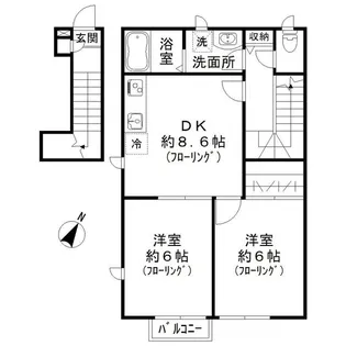 Leggiero A棟A棟【2階】の間取り
