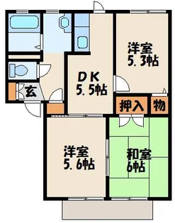 ヴェルハイム千歳B棟【2階】の間取り