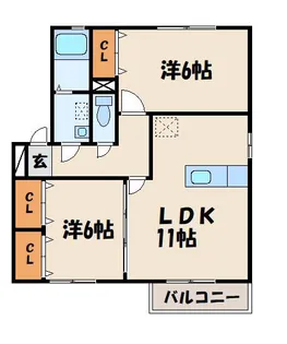 メゾン宮田C棟【2階】の間取り