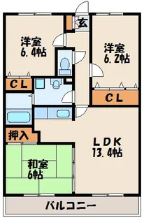 エステート下原【7階】の間取り