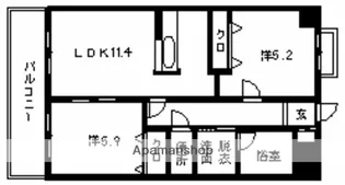 福岡県福岡市東区馬出6丁目【マンション】の間取り