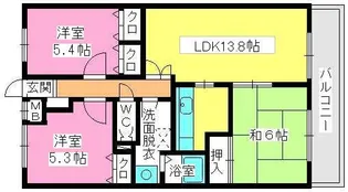 プレステージ和白Ⅲ【3階】の間取り