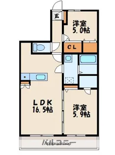 プレアタウン河東【3階】の間取り