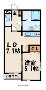 1LDKの間取り画像
