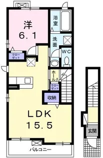 K’Sコート 宗像【2階】の間取り