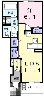 K’Sコート 宗像【1階】の間取り