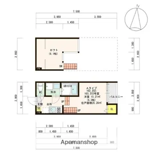 福岡県福岡市東区筥松3丁目【アパート】の間取り