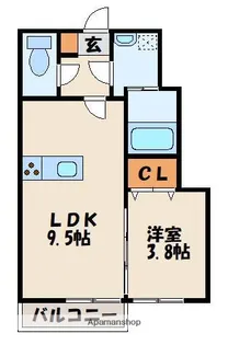 ラフォーレさつき八番館【1階】の間取り