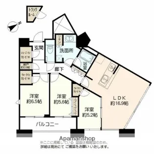 センターマークスタワー【32階】の間取り