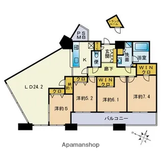 センターマークスタワー【22階】の間取り