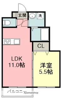 ラフォーレさつき壱番館【1階】の間取り