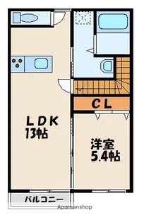 ラフォーレさつき壱番館【2階】の間取り