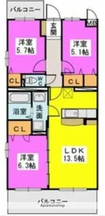ネオスクエア【3階】の間取り