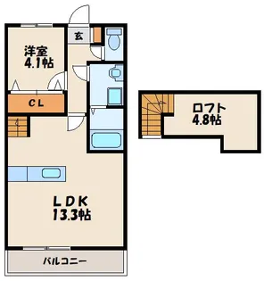 ジェニファー24A【1階】の間取り