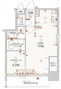 福岡県福岡市東区箱崎2丁目【マンション】の間取り