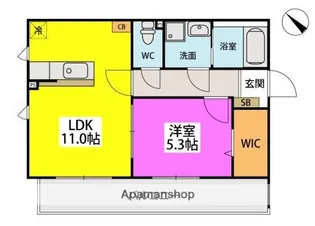 1LDKの間取り画像