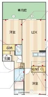 ファルコン篠栗【2階】の間取り