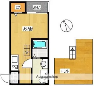 あーばんらいふ箱崎【1階】の間取り