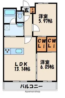 福岡県福岡市東区松田3丁目【マンション】の間取り
