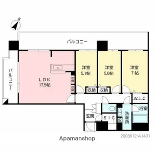 パティオスタイル照葉【3階】の間取り
