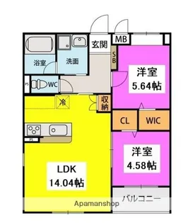 フルリジェール花見が浜【5階】の間取り