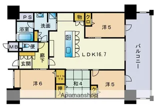 アーバンパレス香椎照葉【17階】の間取り