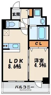 福岡県福岡市東区箱崎1丁目【マンション】の間取り