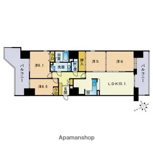 のむら貝塚ガーデンシティ6番館【12階】の間取り