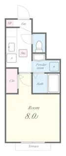 パークサイドイン桃山【1階】の間取り
