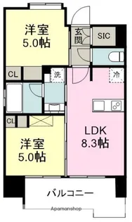 福岡県福岡市東区馬出2丁目【マンション】の間取り