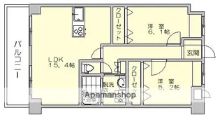 プラトウズ名島【2階】の間取り