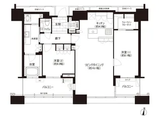 アイランドシティオーシャン&フォレストタワーレジデンスWEST【43階】の間取り