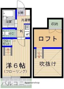 ラフィーネ松香台B棟【1階】の間取り