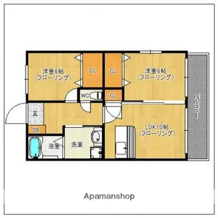 シャルマンローズ黒瀬Ⅱ【7階】の間取り