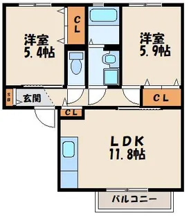 ソレイユ三苫 A棟【1階】の間取り