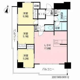 プライムメゾン セントラルパーク【5階】の間取り