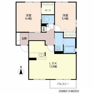 メゾンエクサラン B棟【2階】の間取り