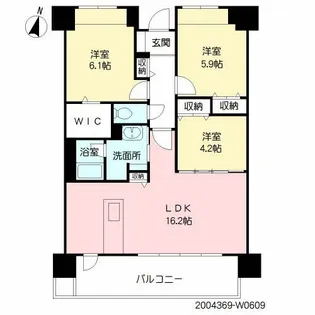 照葉クロススタイル【6階】の間取り