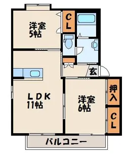 シャーメゾン大谷 A棟【2階】の間取り