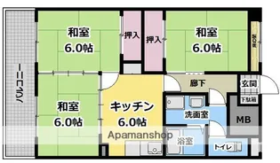 福岡県福岡市東区二又瀬新町【マンション】の間取り