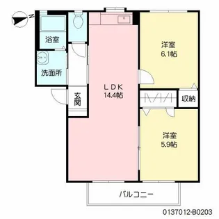 ヴィラ恋の田【2階】の間取り
