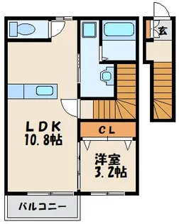 ラフォーレ名残Ⅲ【2階】の間取り