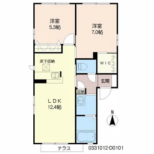 ヴィサージュ本城D棟【1階】の間取り