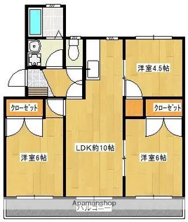 シャトレ若杉【3階】の間取り