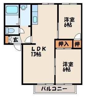 フレグランス若木台【2階】の間取り