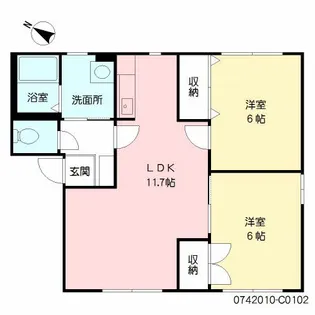 アンシェラ形貝 C棟【1階】の間取り
